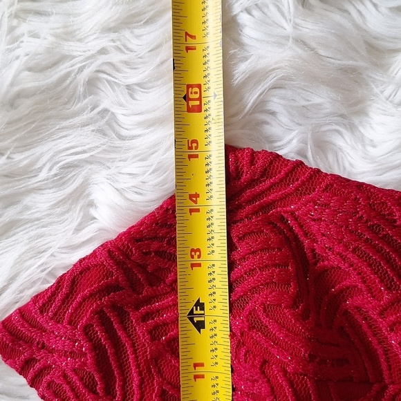 Emerald Sundae Sparkly Red Mini Dress - Picture 14 of 16